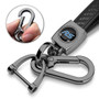 Ford Focus RS Logo in Black on Real Carbon Fiber Loop-Strap Dark Gunmetal Hook Key Chain