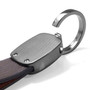 Ford Logo Black Nickel with Brown Leather Stripe Key Chain