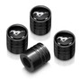Ford Mustang in Black on Black Aluminum Cylinder-Style Tire Valve Stem Caps