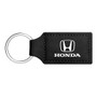 Honda Logo Rectangular Black Leatherette Key Chain