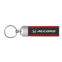 Honda Accord Real Carbon Fiber Strap with Red Leather Stitching Edge Key Chain