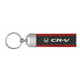 Honda CR-V Real Carbon Fiber Strap with Red Leather Stitching Edge Key Chain