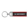 Honda Odyssey Real Carbon Fiber Strap with Red Leather Stitching Edge Key Chain