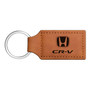 Honda CR-V Rectangular Brown Leather Key Chain