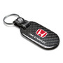 Honda Red Logo Accrod 100% Real Black Carbon Fiber Tag Style Key Chain