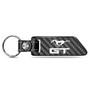 Ford Mustang GT Real Carbon Fiber Blade Style with Black Leather Strap Key Chain