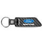 Ford F-150 Raptor Real Carbon Fiber Blade Style Black Leather Strap Key Chain