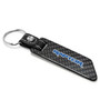 Ford F-150 Raptor in Blue Real Carbon Fiber Blade Style Leather Strap Key Chain