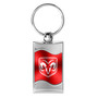 Dodge Ram Logo Red Spun Brushed Metal Key Chain