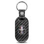 Ford Mustang Circle Logo 100% Real Black Carbon Fiber Tag Style Key Chain