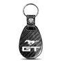 Ford Mustang GT Real Black Carbon Fiber with Leather Strap Large Tear Drop Key Chain