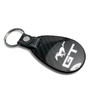 Ford Mustang GT Real Black Carbon Fiber with Leather Strap Large Tear Drop Key Chain