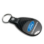 Ford Ranger Real Black Carbon Fiber with Leather Strap Large Tear Drop Key Chain