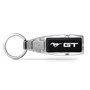 Ford Mustang GT Black Leather Detachable Chrome Metal Belt Slide Key Chain
