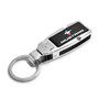 Ford Mustang Tri-Bar Black Leather Detachable Ring Chrome Belt Slide Key Chain