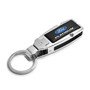 Ford Platinum Black Leather Detachable Ring Chrome Metal Belt Slide Key Chain