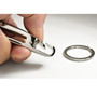 Ford Platinum Black Leather Detachable Ring Chrome Metal Belt Slide Key Chain