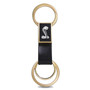 Ford Mustang Cobra Black Leather insert Golden Metal Leather Strap Key Chain