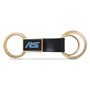Ford Focus RS Black Leather insert Golden Metal Leather Strap Key Chain