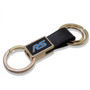 Ford Focus RS Black Leather insert Golden Metal Leather Strap Key Chain