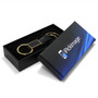 Ford Focus RS Black Leather insert Golden Metal Leather Strap Key Chain