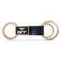 Ford Mustang GT Black Leather insert Golden Metal Leather Strap Key Chain