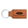 Ford Explorer Rectangular Brown Leather Key Chain