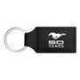 Ford Mustang 50 Years Rectangular Black Leatherette Key Chain