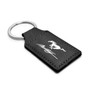 Ford Mustang Script Rectangular Black Leatherette Key Chain Key-Ring Keychain