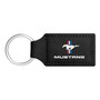 Ford Mustang Tri-Bar Rectangular Black Leatherette Key Chain