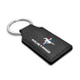 Ford Mustang Tri-Bar Rectangular Black Leatherette Key Chain