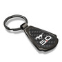 Ford Mustang 5.0 Real Black Carbon Fiber Gunmetal Black Metal Teardrop Key Chain