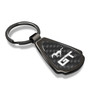 Ford Mustang GT Real Black Carbon Fiber Gunmetal Black Metal Teardrop Key Chain