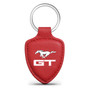 Ford Mustang GT Red Real Leather Shield-Style Key Chain