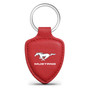 Ford Mustang Red Real Leather Shield-Style Key Chain