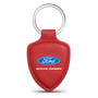 Ford Explorer Red Real Leather Shield-Style Key Chain