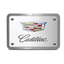 Cadillac Crest Logo UV Graphic Brushed Silver Billet Aluminum 2 inch Tow Hitch Cover