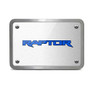 Ford F-150 Raptor 2017 up in Blue UV Graphic Brushed Silver Billet Aluminum 2 inch Tow Hitch Cover