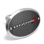 Dodge 3D Logo on Carbon Fiber Look Oval Billet Aluminum 2 inch Tow Hitch Cover