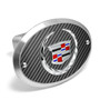 Cadillac 3D Logo on Carbon Fiber Look Oval Billet Aluminum 2 inch Tow Hitch Cover