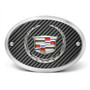 Cadillac 3D Logo on Carbon Fiber Look Oval Billet Aluminum 2 inch Tow Hitch Cover