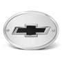 Chevrolet Black 3D Logo on Brushed Oval Billet Aluminum 2 inch Tow Hitch Cover