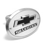 Chevrolet Silverado 3D Logo on Brushed Oval Billet Aluminum 2 inch Tow Hitch Cover