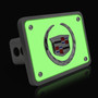 Cadillac 3D Logo Glow in the Dark Luminescent Billet Aluminum 2 inch Tow Hitch Cover
