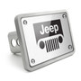 Jeep Grill UV Graphic Brushed Silver Thick Solid Billet Aluminum 2 inch Tow Hitch Cover