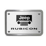 Jeep Rubicon UV Graphic Brushed Silver Thick Solid Billet Aluminum 2 inch Tow Hitch Cover