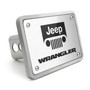 Jeep Wrangler UV Graphic Brushed Silver Thick Solid Billet Aluminum 2 inch Tow Hitch Cover