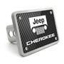 Jeep Cherokee UV Graphic Carbon Fiber Look Thick Solid Billet Aluminum 2 inch Tow Hitch Cover