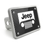 Jeep Grill UV Graphic Carbon Fiber Look Thick Solid Billet Aluminum 2 inch Tow Hitch Cover