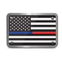 Thin Blue/ Red Line American Flag (Police-Officers and Firefighter) 2 inch Billet Aluminum Trailer Hitch Cover